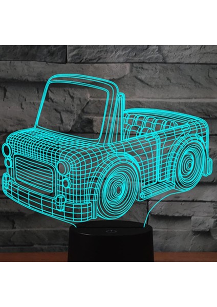3D Araba Gece Lambası Dekor Masa Danışma Optik Illusion Lambalar 7 Renk Değiştirme Işıkları LED Masa Lambası Noel Ev Aşk Doğum Günü Çocuk Çocuk Dekor Oyuncak Hediye (Yurt Dışından)