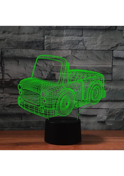 3D Araba Gece Lambası Dekor Masa Danışma Optik Illusion Lambalar 7 Renk Değiştirme Işıkları LED Masa Lambası Noel Ev Aşk Doğum Günü Çocuk Çocuk Dekor Oyuncak Hediye (Yurt Dışından) fiyatları