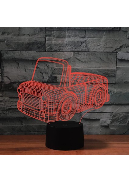 3D Araba Gece Lambası Dekor Masa Danışma Optik Illusion Lambalar 7 Renk Değiştirme Işıkları LED Masa Lambası Noel Ev Aşk Doğum Günü Çocuk Çocuk Dekor Oyuncak Hediye (Yurt Dışından) indirimleri