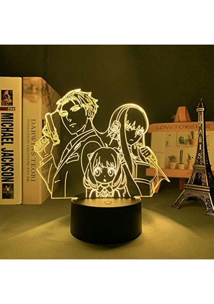 Anime Casus x Aile Figürü 3D Illusion Lamba LED Gece Lambası Çocuklar Yatak Odası Dekor USB Başucu Lambası Erkek Kız Doğum Günü Hediyesi Manga Spy x Aile Işıkları (Yurt Dışından) modelleri