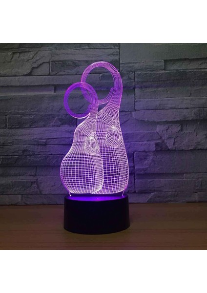 Noel Lambaları 3D Illusion Optik Gece Lambası Meyve Armut Desenli, Led'li Masa Lambası Aydınlatma Gece Lambası 16 Renk Dokunsal Kontrol Lambası Başucu Dekorasyonu (Yurt Dışından)