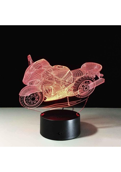 Çocuklar Için 3D Gece Lambası, 3D Yaratıcı Motosiklet Illusion Gece Lambası, Zamanlama Uzaktan Kumandalı Dekor Lambası Yeni Yıl Tatili Çocuklar Için Noel Doğum Günü Hediyeleri Çocu (Yurt Dışından)