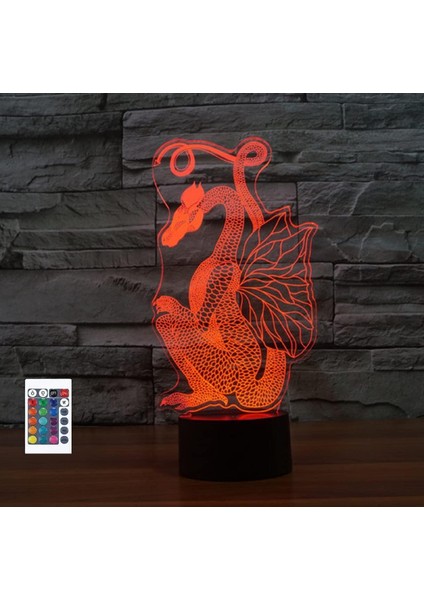 3D Kağıt Kesme Ejderha Uzaktan Kumanda 16 Renk Gece Işıkları Illusion Akrilik LED Masa Başucu Lambası Çocuk Yatak Odası Masa Dekor Çocuklar Için Doğum Günü Hediyeleri Oyuncak (Yurt Dışından)