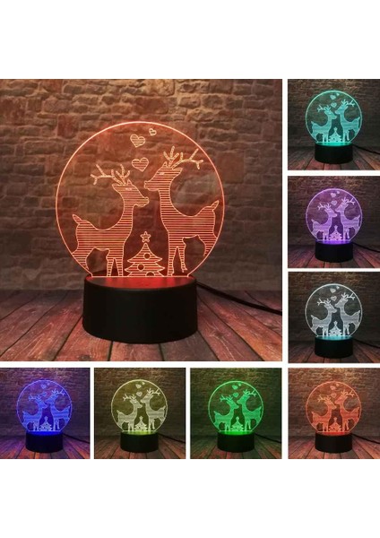 Çocuklar Için 3D Gece Lambası, 3D Fawn Illusion Gece Lambası, Zamanlama Uzaktan Kumandalı Dekor Lambası Yeni Yıl Tatili Çocuklar Için Noel Doğum Günü Hediyeleri Çocuk Genç (Yurt Dışından)