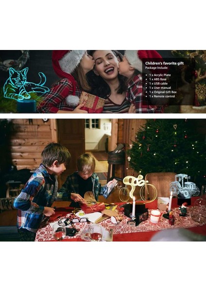 Çocuklar Için 3D Gece Lambası, 3D Fawn Illusion Gece Lambası, Zamanlama Uzaktan Kumandalı Dekor Lambası Yeni Yıl Tatili Çocuklar Için Noel Doğum Günü Hediyeleri Çocuk Genç (Yurt Dışından) modelleri