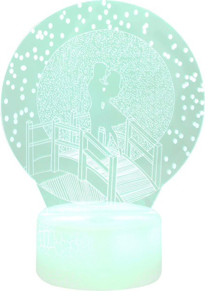 Gece Lambası Romantik 3D Lamba Başucu Lambası Ev Düğünü Için Dekoratif Işık (Yurt Dışından)