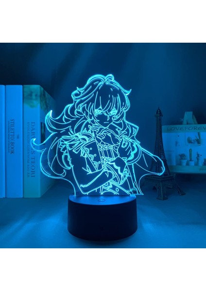 3D LED Gece Işığı Lambası Genshin Impact Diluc Akrilik LED Lamba Oyunu (Yurt Dışından)