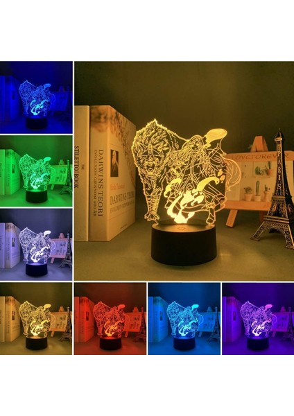 Anime LED Işık Manga Slime Isekai Ranga x Rimuru Tempest Akrilik 3D Illusion Gece Lambası Çocuk Odası Dekoru Rgb 16 Renk Masa Lambası Çocuk Tatil Hediyeleri (Yurt Dışından) fırsatları