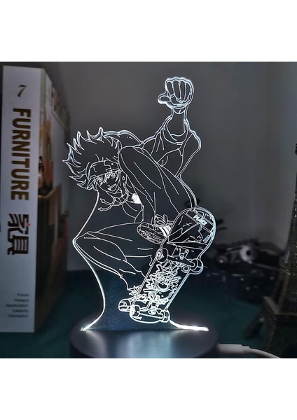 3D Lamba Anime Sk8 Infinity Reki Yatak Odası Dekoru Için Gece Lambası Çocuklar Doğum Günü Hediye Odası LED Gece Lambası Manga Sk8 The Infinity (Yurt Dışından)