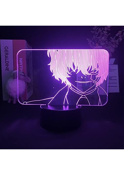 Hayranları Için Anime Bungo Sokak Köpekleri 3D Gece Lambası 16 Renkler Dekor Illusion Uzaktan Kumandalı LED Lamba, Manga Dazai Osamu Şekil Noel Hediyesi Oyuncaklar Çocuklar/erkekle (Yurt Dışından)