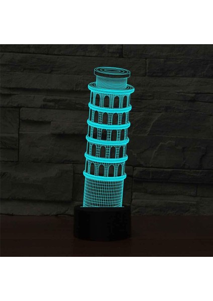 LED Gece Işığı Kulesi Heykel 3D Lamba Optik Illusiontouch Anahtarı Başucu Lambası 16 Renk Değiştirme LED Lambalar En Iyi Kız Erkek Oyuncakları Yeni Yıl Doğum Günü Için Hediyeler (Yurt Dışından)