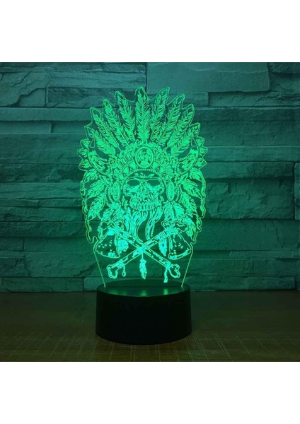 3D Optik Illüzyon LED Lamba Kafatası Desenli Gece Lambası, USB Powered 16 Renk Yanıp Sönen Dokunmatik Anahtar Çocuklar Için Yatak Odası Dekorasyon Aydınlatma Yenilik Noel Doğum Gün (Yurt Dışından)