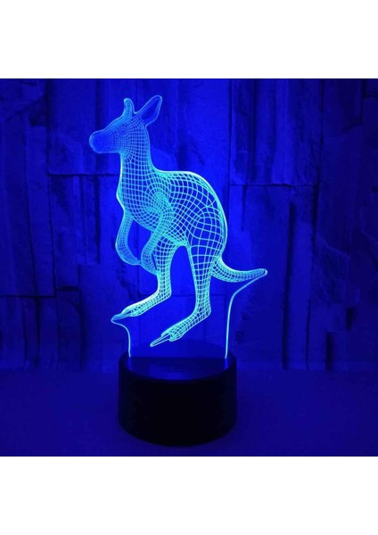 Çocuklar Için LED Gece Lambası, Çocuklar Için 16 Renk Değiştiren 3D Gece Lambası, Uzaktan Kumandalı Dekor Lambası, Kızlar Için Doğum Günü Hediyeleri, Kızlar Için Hayvan Kanguru Hed (Yurt Dışından)