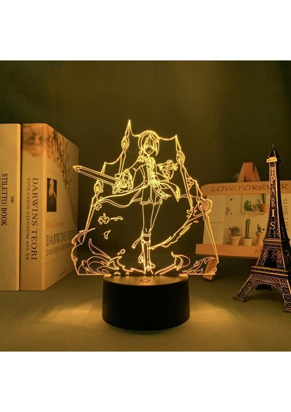 3D LED Lamba Xingqiu Genshin Etkisi Çocuk Odası Dekorasyonu Için Çocuklar Doğum Günü Hediyesi Odası Dekoru Genshin Etkisi LED Işık Başucu (Yurt Dışından)