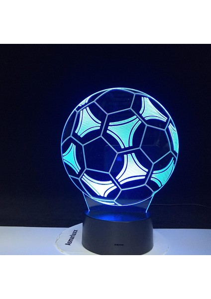 Sevimli Gece Lambası Renkli Gece Lambası Yumuşak Işık Futbol Futbol Şekli 3D LED Gece Lambası Ofis Ev Odası Dekorasyonu Için Çocuk Çocuk Gece Lambası Masa Lambası (Yurt Dışından)