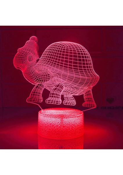 3D Kaplumbağa Gece Işığı Lambası Illusion 7 Renk Değiştirme Dokunmatik Anahtarı Masa Masa Dekorasyon Lambaları Akrilik Düz Abs Taban USB Kablosu Oyuncak ile Hediye (Yurt Dışından)