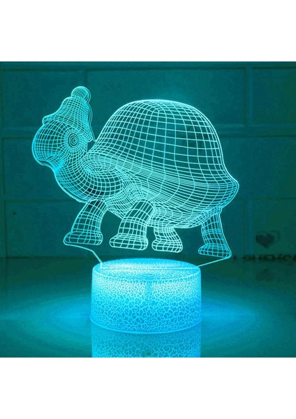 3D Kaplumbağa Gece Işığı Lambası Illusion 7 Renk Değiştirme Dokunmatik Anahtarı Masa Masa Dekorasyon Lambaları Akrilik Düz Abs Taban USB Kablosu Oyuncak ile Hediye (Yurt Dışından) fırsatları