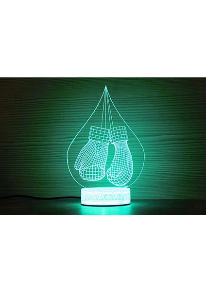 3D Boks Eldivenleri Gece Işığı Dekoru Masa Masası Optik Illüzyon Lambaları 7 Renk Değiştiren Işıklar LED Masa Lambası Noel Ev Aşk Doğum Günü Çocuklar Çocuklar Dekor Oyuncak Hediye (Yurt Dışından) modelleri