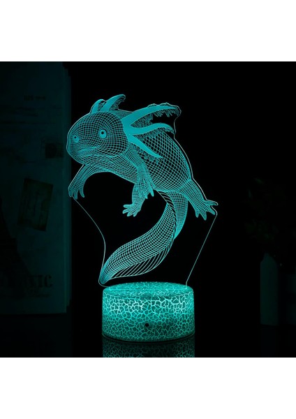 Axolotl 3D Illusion Masa Lambası Axolotl Çocuklar Için LED Gece Lambası, Uzaktan Kumanda 7/16-Renk USB Yatak Odası Işık Odası Dekor Işığı, Çocuklar ve Yetişkinler Doğum Günü/noel H (Yurt Dışından)