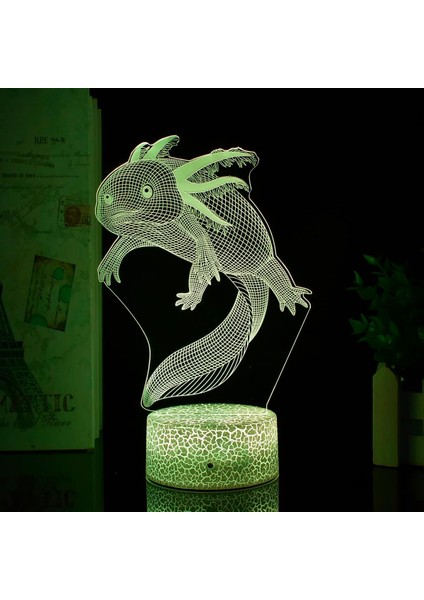 Axolotl 3D Illusion Masa Lambası Axolotl Çocuklar Için LED Gece Lambası, Uzaktan Kumanda 7/16-Renk USB Yatak Odası Işık Odası Dekor Işığı, Çocuklar ve Yetişkinler Doğum Günü/noel H (Yurt Dışından) fırsatları