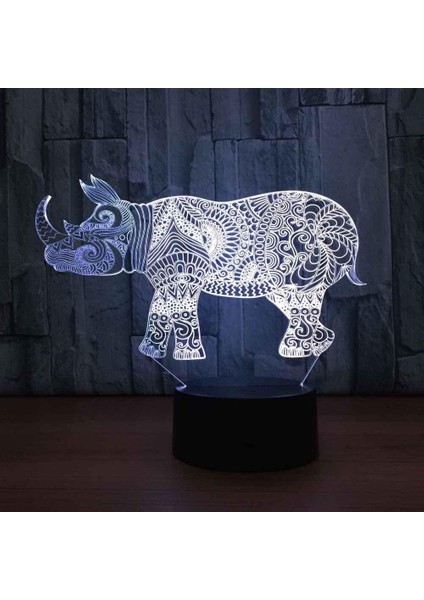 Çocuklar Için 3D Gece Lambası, 3D Hayvan Inek Desenli Illüzyon Gece Lambası, Zamanlamalı Uzaktan Kumandalı Dekor Lambası Yeni Yıl Tatili Çocuklar Için Noel Doğum Günü Hediyeleri Ço (Yurt Dışından)