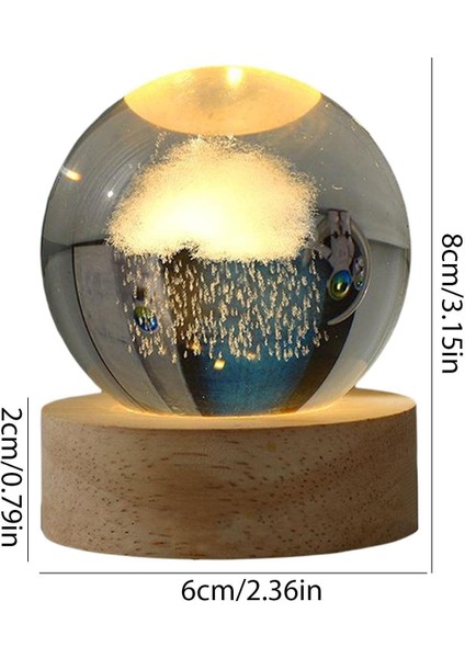 Çocuklar Için Kristal Gece Lambası - Ahşap Standlı Parlayan Kristal Küre - Ev, Apartman Dairesi, Restoran, Pub Için Süslü LED Parlayan Küre Güneş Sistemi Top Lambası (Yurt Dışından) fırsatları