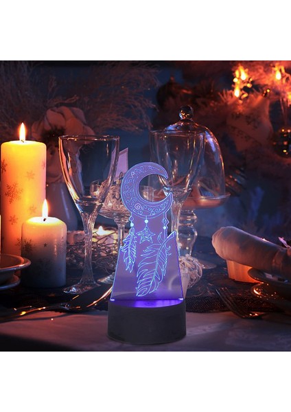 LED Gece Lambası, 7 Renk Çevre Dostu Dokunmatik Anahtar Akrilik 3D Işık USB Powered For Yatak Odası Için Festival Için (Yurt Dışından) modelleri