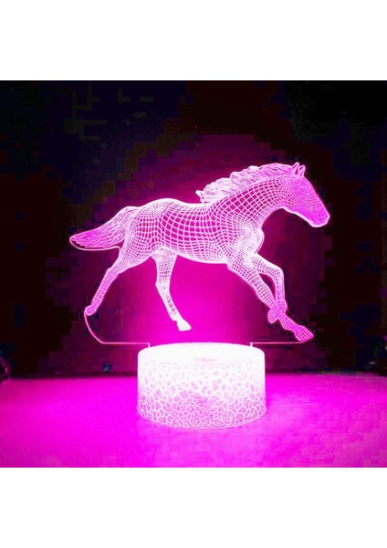 3D At Gece Işığı Masa Danışma Optik Illusion Lambaları 7 Renk Değiştirme Işıkları LED Masa Lambası Noel Ev Aşk Doğum Günü Çocuk Çocuk Dekor Oyuncak Hediye (Yurt Dışından)