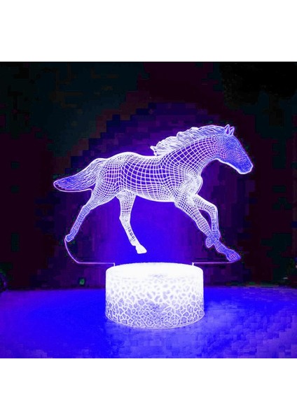 3D At Gece Işığı Masa Danışma Optik Illusion Lambaları 7 Renk Değiştirme Işıkları LED Masa Lambası Noel Ev Aşk Doğum Günü Çocuk Çocuk Dekor Oyuncak Hediye (Yurt Dışından)