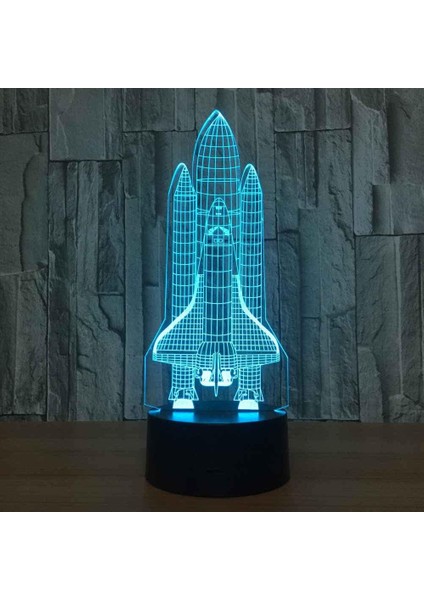 3D Illusion Masa Lambası Gece Lambası Karikatür Roket LED Gece Lambası Başucu Lambası 16 Renk Değişimi, Akıllı Dokunmatik Düğme ve Uzaktan Kumanda, Kızlar Çocuklar Çocuklar Erkekle (Yurt Dışından)