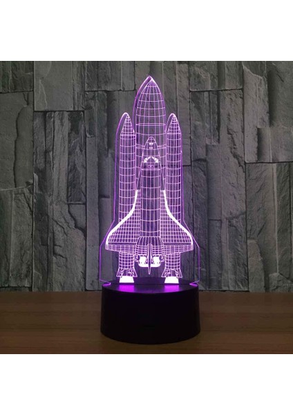 3D Illusion Masa Lambası Gece Lambası Karikatür Roket LED Gece Lambası Başucu Lambası 16 Renk Değişimi, Akıllı Dokunmatik Düğme ve Uzaktan Kumanda, Kızlar Çocuklar Çocuklar Erkekle (Yurt Dışından) fırsatları