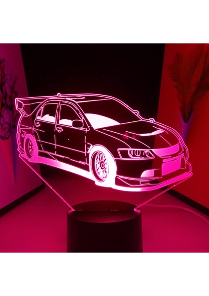 3D Araba Gece Lambası LED Dokunmatik Anahtar Dekor Masa Masası Optik Illüzyon Lambaları 7 Renk Değiştiren Işıklar LED Masa Lambası Noel Ev Aşk Doğum Günü Çocuklar Çocuklar Dekor Oy (Yurt Dışından)