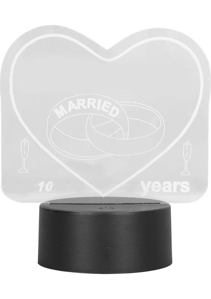 3D Gece Lambası Masa Lambası, Romantik Kalp Şekli 3D Işık 7 Renk Dokunmatik Anahtarı USB Powered Komodin Lambası Sevgililer Günü Hediyesi Için (Yurt Dışından)