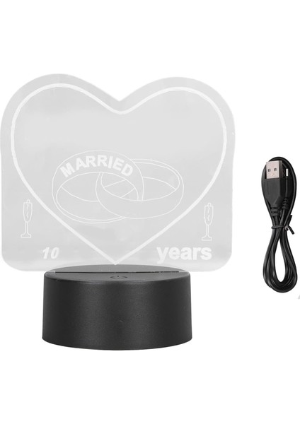 3D Gece Lambası Masa Lambası, Romantik Kalp Şekli 3D Işık 7 Renk Dokunmatik Anahtarı USB Powered Komodin Lambası Sevgililer Günü Hediyesi Için (Yurt Dışından) fırsatları