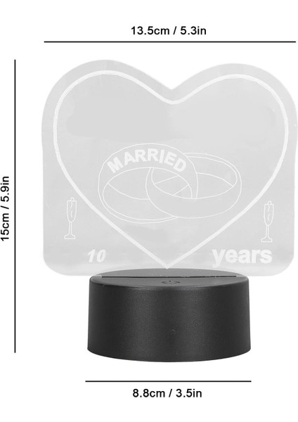 3D Gece Lambası Masa Lambası, Romantik Kalp Şekli 3D Işık 7 Renk Dokunmatik Anahtarı USB Powered Komodin Lambası Sevgililer Günü Hediyesi Için (Yurt Dışından) indirimleri