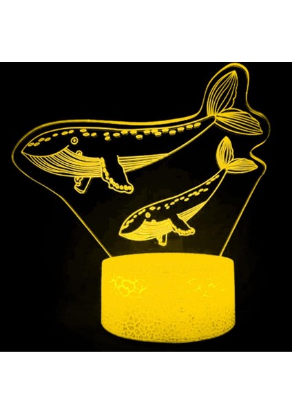 3D Yunus Gece Lambası Illusion Gece Lambası 7 Renk Değiştirme Masa Masa Dekorasyon Lambaları Hediye Akrilik Düz Abs Taban USB Kablosu Oyuncak (Yurt Dışından)