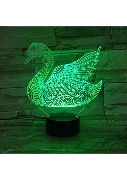 Gece Işığı 3D Illüzyon Lambası Kuğu Masa Işıkları Kısılabilir 16 Renk Değiştirme Akıllı Dokunuş, Kız Erkek Ev Yatak Odası Dekor Lambası Çocuk Doğum Günü Yeni Yıl Festivali Hediyele (Yurt Dışından) fırsatları