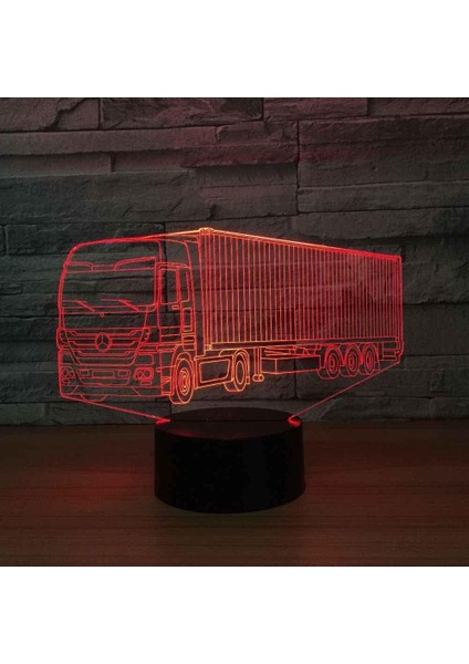 3D Illusion Masa Lambası Gece Lambası Ağır Hizmet Tipi Kamyon LED Gece Lambası Başucu Lambası 16 Renk Değişimi, Akıllı Dokunmatik Düğme ve Uzaktan Kumanda, Kızlar Çocuklar Çocuklar (Yurt Dışından)