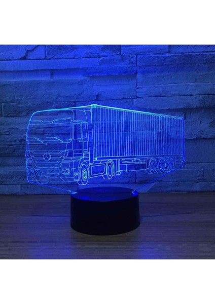 3D Illusion Masa Lambası Gece Lambası Ağır Hizmet Tipi Kamyon LED Gece Lambası Başucu Lambası 16 Renk Değişimi, Akıllı Dokunmatik Düğme ve Uzaktan Kumanda, Kızlar Çocuklar Çocuklar (Yurt Dışından) fırsatları