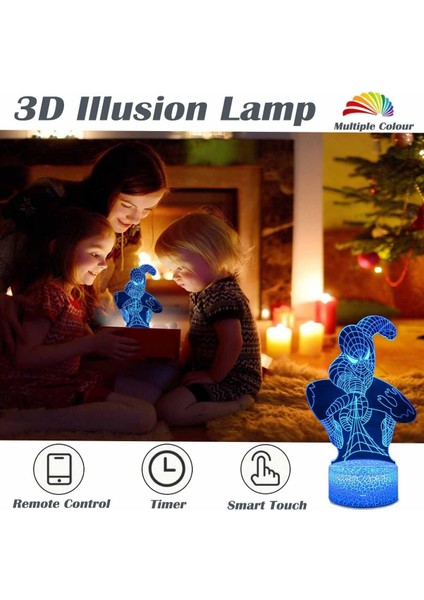 3D Illusion LED Lamba Süper Kahraman 3D Gece Lambası Çocuklar Için 16 Renk Değiştirme Dokunmatik ve Uzaktan Kumanda Dekor Lamba Erkek Kız Noel Hediyeleri Için (Yurt Dışından) fiyatları