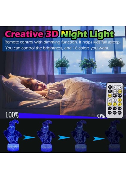 3D Illusion LED Lamba Süper Kahraman 3D Gece Lambası Çocuklar Için 16 Renk Değiştirme Dokunmatik ve Uzaktan Kumanda Dekor Lamba Erkek Kız Noel Hediyeleri Için (Yurt Dışından) modelleri