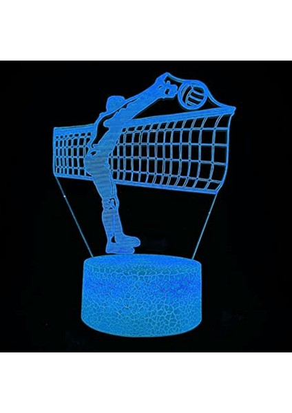 3D Voleybol Oyuncusu Gece Lambası LED Lamba Illusion 16 Renk Değiştirme Masa Masası Dekorasyon Lambaları Doğum Günü Hediyesi Akrilik Taban USB Kablosu Oyuncak (Yurt Dışından) fırsatları