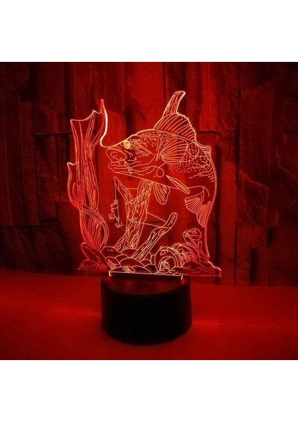Çocuklar Için 3D Gece Lambası, 3D Nehir Balıkçılığı Illüzyon Gece Lambası, Zamanlamalı Uzaktan Kumandalı Dekor Lambası Yeni Yıl Tatili Çocuklar Için Noel Doğum Günü Hediyeleri Çocu (Yurt Dışından)