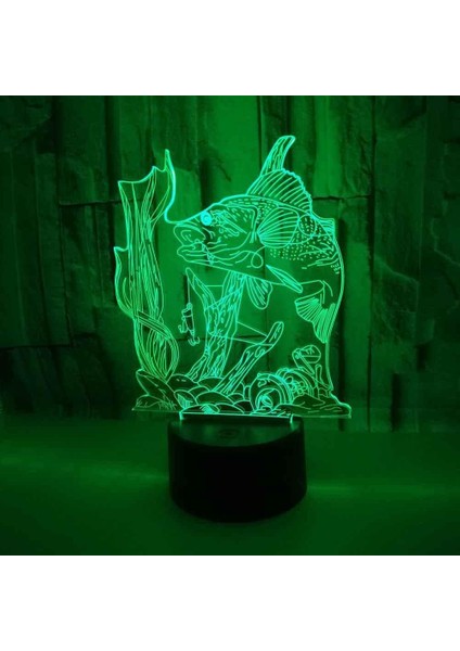 Çocuklar Için 3D Gece Lambası, 3D Nehir Balıkçılığı Illüzyon Gece Lambası, Zamanlamalı Uzaktan Kumandalı Dekor Lambası Yeni Yıl Tatili Çocuklar Için Noel Doğum Günü Hediyeleri Çocu (Yurt Dışından)
