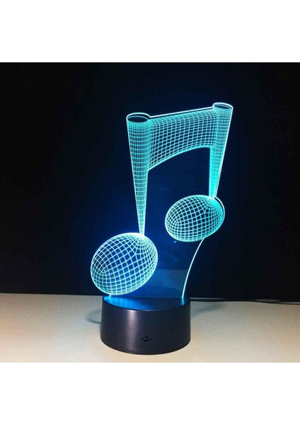 Çocuklar Için LED Gece Lambası, 3D Illüzyon Lambası Müzik Sembolü Modelleme Kısılabilir LED Gece Lambası Başucu Lambası 16 Renk Değiştiren, Uzaktan Kumandalı, Çocuklar Için Kız Erk (Yurt Dışından)