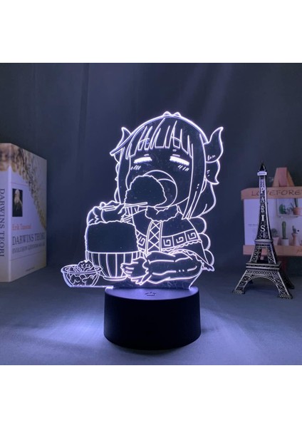 Bayan Kobayashi'nin Ejderha Hizmetçisi Hayranları Için 3D Gece Lambası 16 Renk Dekor Illusion Uzaktan Kumandalı LED Lamba, Manga Bayan Kobayashi'nin Ejderha Hizmetçisi Figürü Hediy (Yurt Dışından) modelleri
