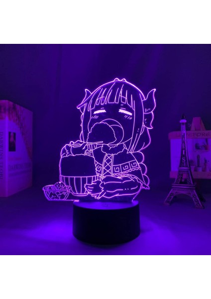 Bayan Kobayashi'nin Ejderha Hizmetçisi Hayranları Için 3D Gece Lambası 16 Renk Dekor Illusion Uzaktan Kumandalı LED Lamba, Manga Bayan Kobayashi'nin Ejderha Hizmetçisi Figürü Hediy (Yurt Dışından) fırsatları