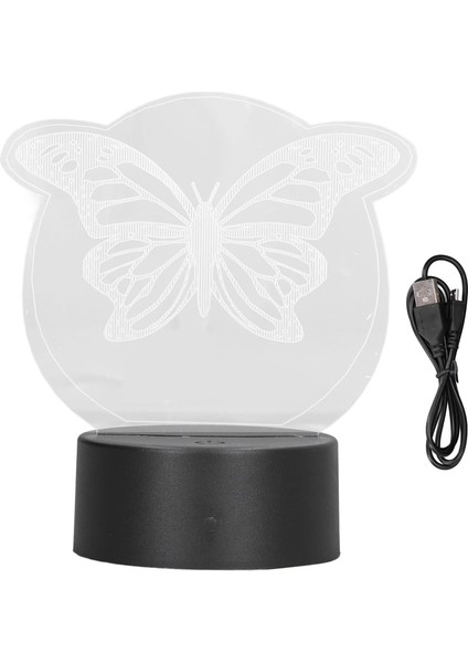 3D Gece Lambası, LED Gece Lambası Akrilik Dokunmatik Anahtar 7 Renk Dokunmatik Kontrol 3D Benzersiz Hayvan Şekli USB Şarj Akülü Gece Lambası (Yurt Dışından)