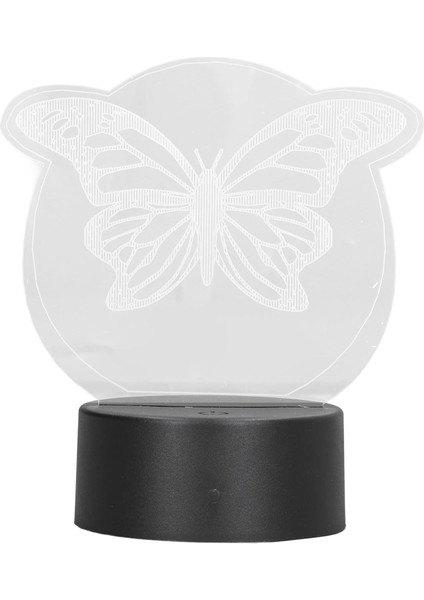 3D Gece Lambası, LED Gece Lambası Akrilik Dokunmatik Anahtar 7 Renk Dokunmatik Kontrol 3D Benzersiz Hayvan Şekli USB Şarj Akülü Gece Lambası (Yurt Dışından)