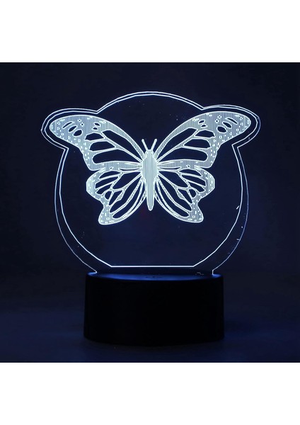 3D Gece Lambası, LED Gece Lambası Akrilik Dokunmatik Anahtar 7 Renk Dokunmatik Kontrol 3D Benzersiz Hayvan Şekli USB Şarj Akülü Gece Lambası (Yurt Dışından)